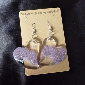 Purple Heart Earrings
